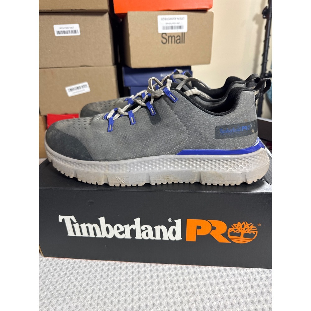 Timberland PRO Intercept Mens 11 Steel Toe Grey Blue Work TB0A5ME3AHI EUC